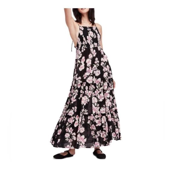 Free People Garden Party Maxi Dress in Black Floral - Picture 2 of 13